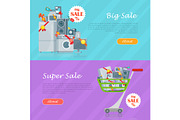 Sale in Electronics Store Vector Web