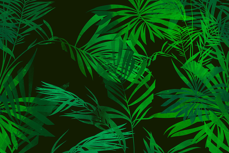 palm leaves seamless | JPEG in Patterns - product preview 8
