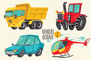 Car, Tractor, Truck, Helicopter, PNG