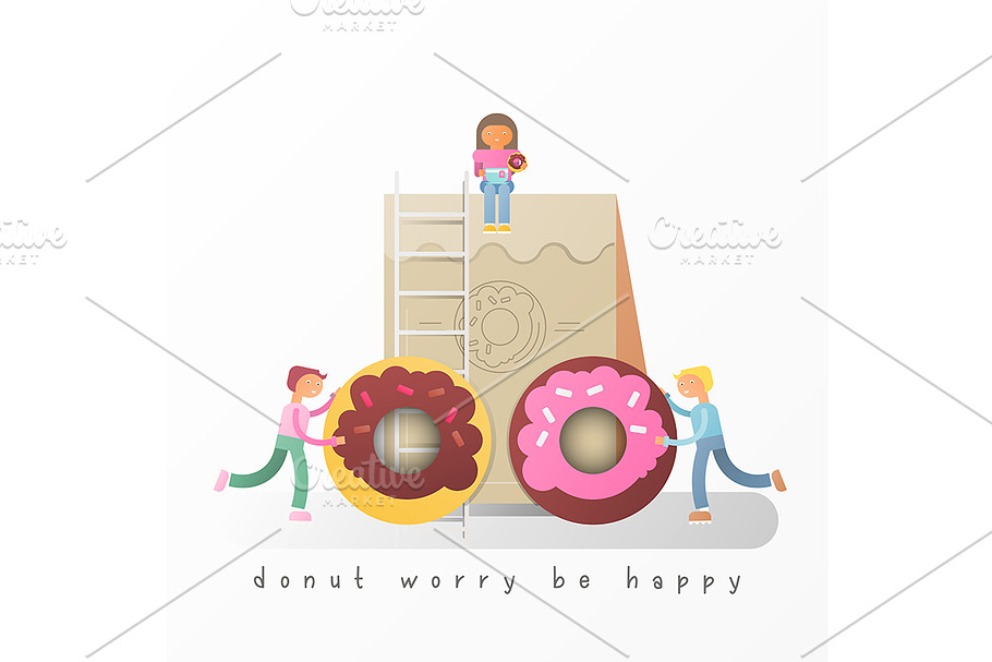 Donuts Banner in Illustrations - product preview 8