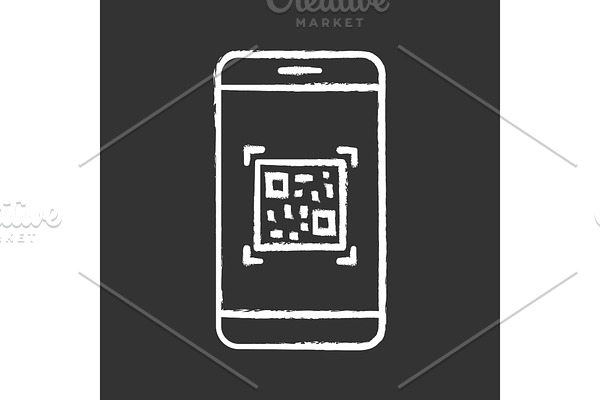 QR code scanning app chalk icon