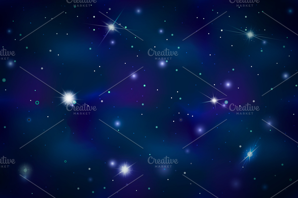 Wide blue deep space background in Illustrations - product preview 8