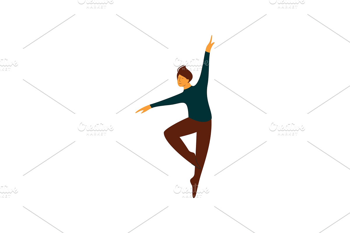 Male Ballet Dancer Performing in Illustrations - product preview 8