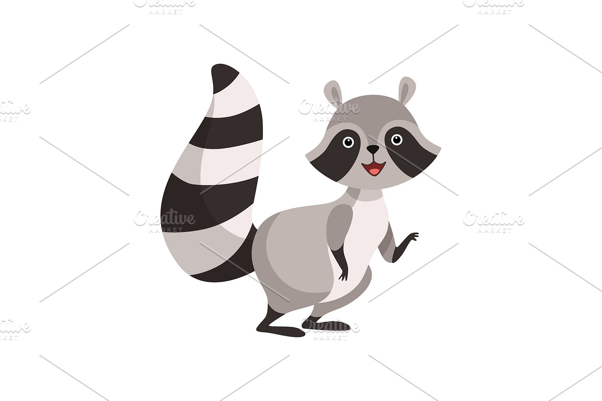 Cute Gray Raccoon, Funny Humanized in Illustrations - product preview 8