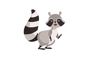 Cute Gray Raccoon, Funny Humanized