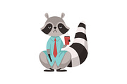 Raccoon Businessman Character