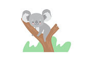 Cute Koala Bear Sitting on Tree