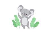 Cute Cheerful Koala Bear Standing