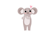 Cute Koala Bear in Love, Funny Grey
