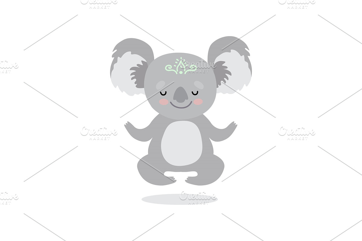 Cute Koala Bear Meditating, Sweet in Illustrations - product preview 8