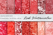 Red Watercolor Digital Papers
