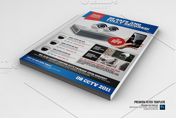 CCTV Promotional Flyer in Flyer Templates - product preview 1