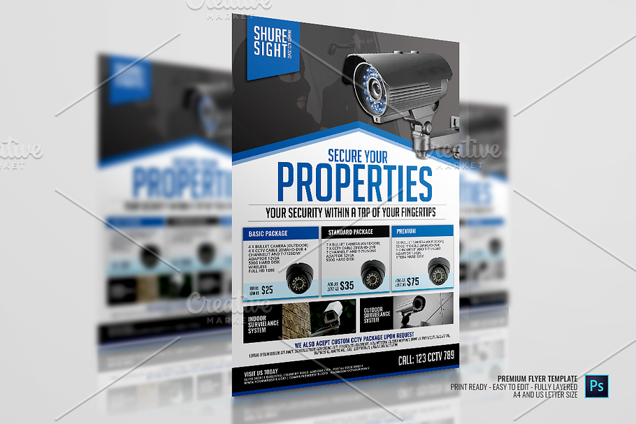 CCTV Surveillance Camera Shop in Flyer Templates - product preview 8