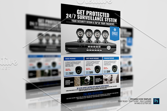 Security Camera Package Flyer in Flyer Templates - product preview 1