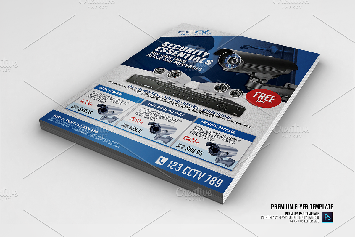 CCTV Camera Store Flyer in Flyer Templates - product preview 8