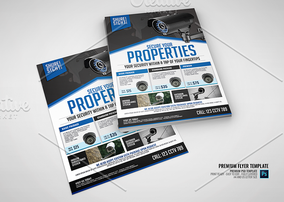 CCTV Surveillance Camera Shop in Flyer Templates - product preview 2