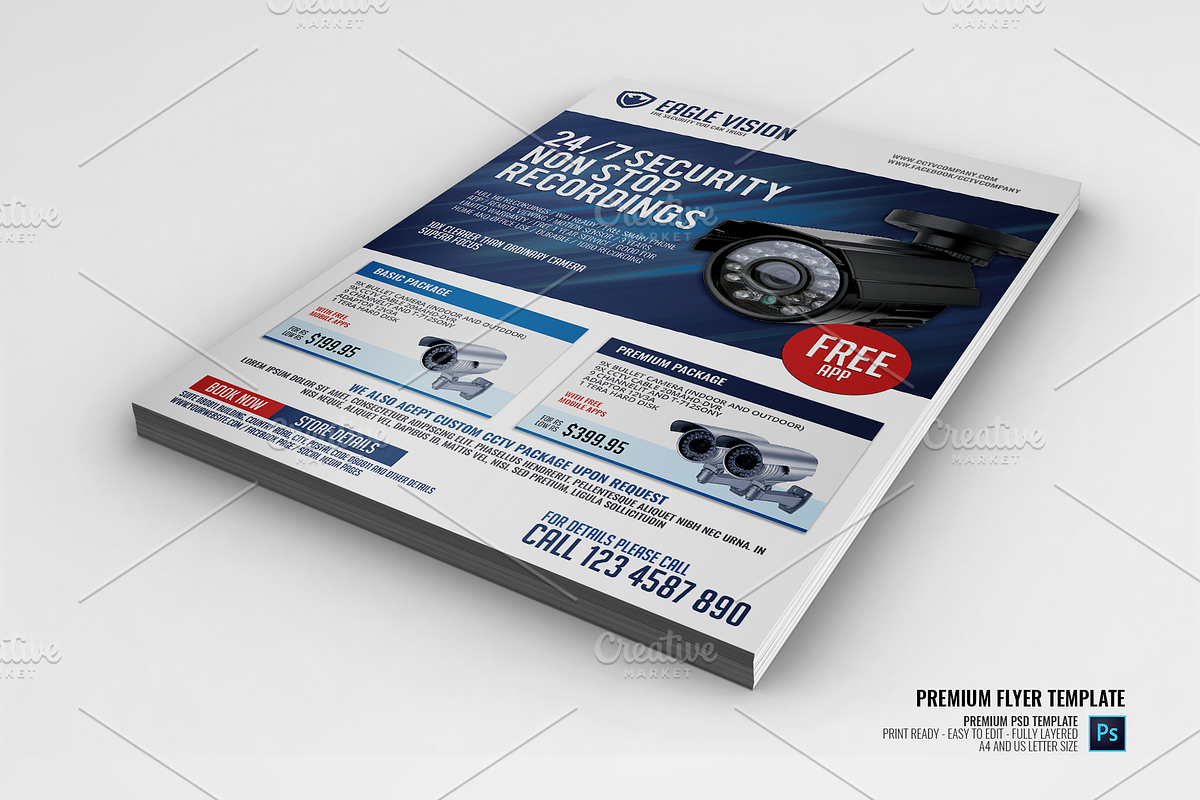 CCTV Shop Flyer in Flyer Templates - product preview 8