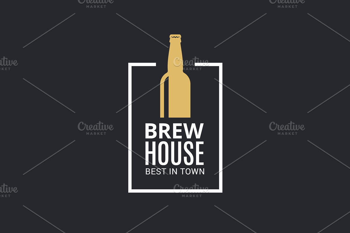 Beer bottle logo. Brew house icon. in Logo Templates - product preview 8
