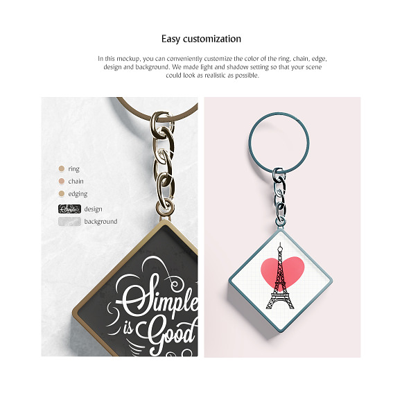 Keychain Mockup in Product Mockups - product preview 2