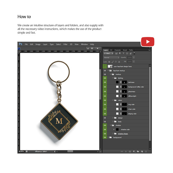 Keychain Mockup in Product Mockups - product preview 3