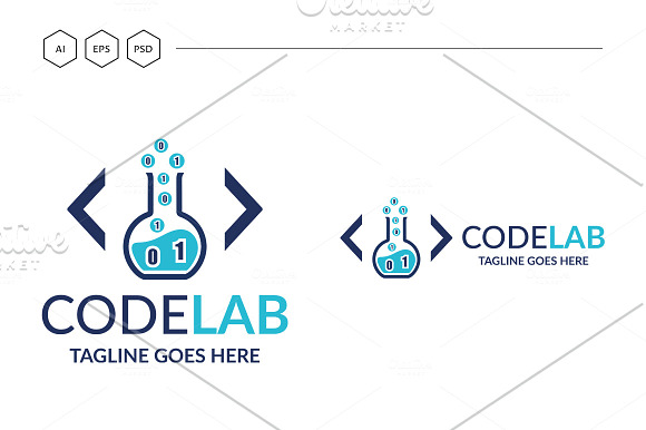 Code Laboratory Logo in Logo Templates - product preview 4