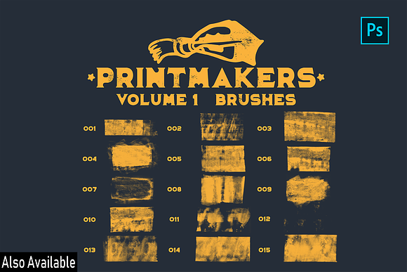 Vol.2 Printmakers Brushes in Photoshop Brushes - product preview 6