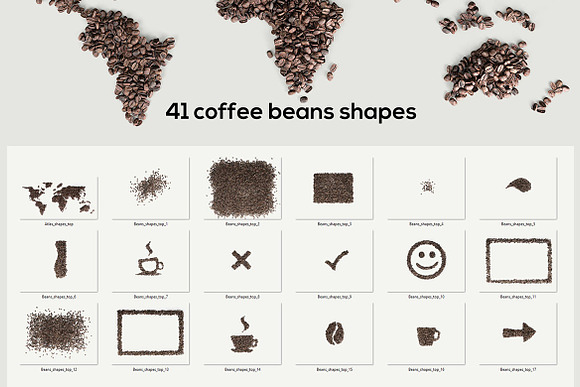 60 Coffee Beans PNG Shapes in Objects - product preview 5