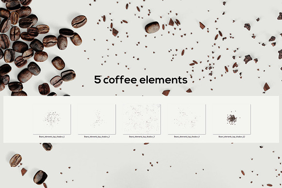 60 Coffee Beans PNG Shapes in Objects - product preview 7