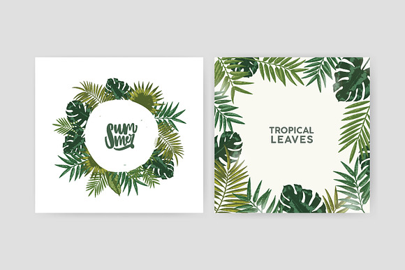 Tropical leaves backgrounds in Illustrations - product preview 8