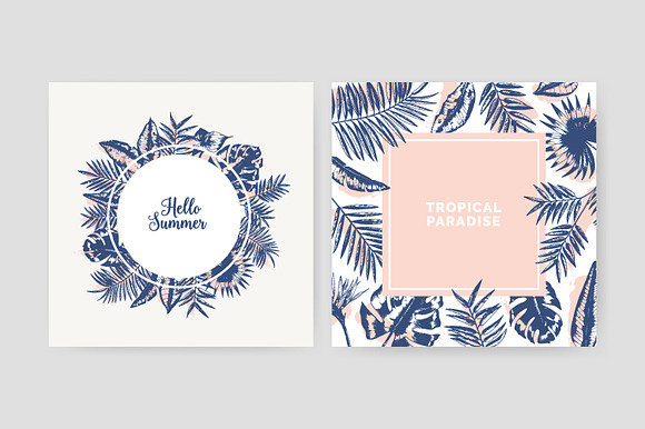 Tropical leaves backgrounds in Illustrations - product preview 9