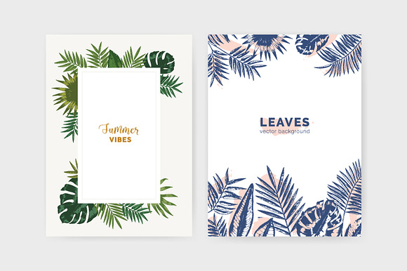 Tropical leaves backgrounds in Illustrations - product preview 10