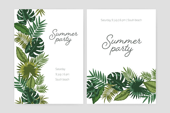 Tropical leaves backgrounds in Illustrations - product preview 11