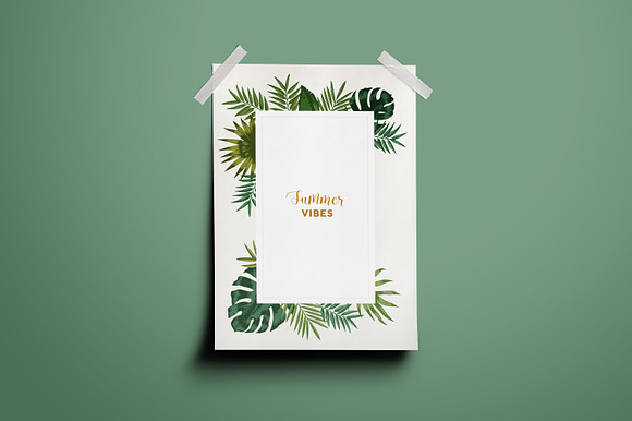 Tropical leaves backgrounds in Illustrations - product preview 15