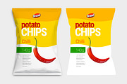 White realistic mockup for bag chips