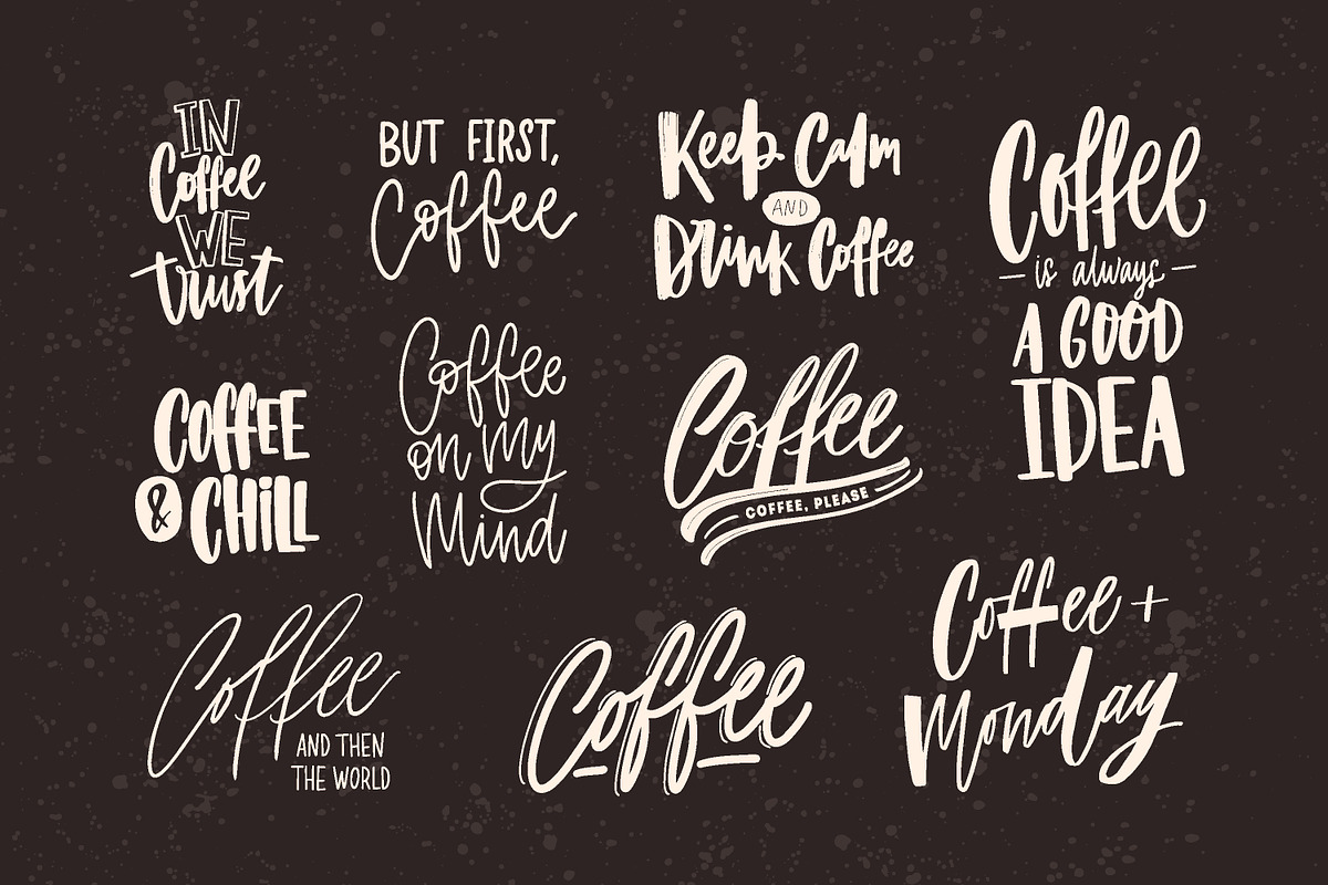 Coffee lettering set in Objects - product preview 8
