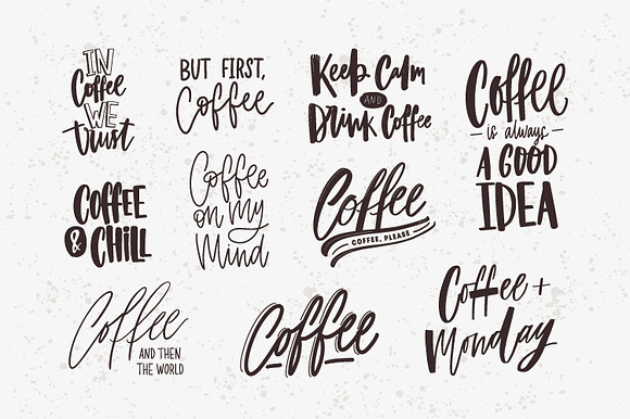 Coffee lettering set in Objects - product preview 1