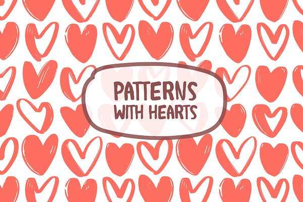 Hearts seamless patterns
