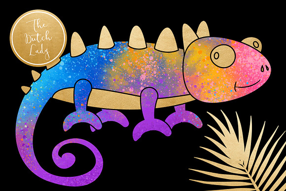Chameleon Clipart Set in Illustrations - product preview 3