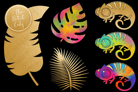 Chameleon Clipart Set in Illustrations - product preview 5