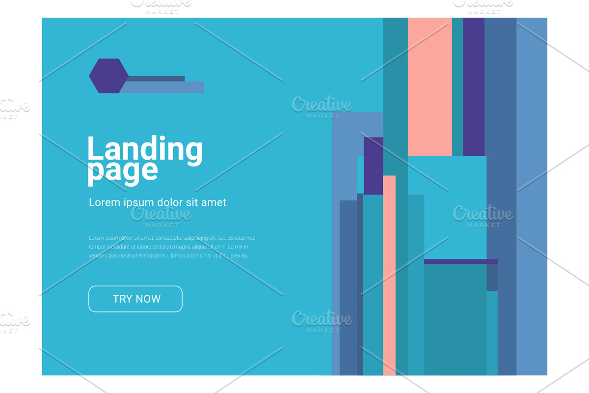 Landing page design with geometric in Web Elements - product preview 8