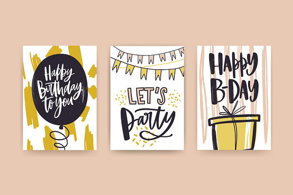 Happy Birthday cards in Illustrations - product preview 1