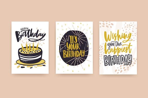 Happy Birthday cards in Illustrations - product preview 2