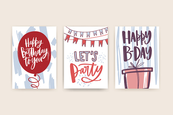 Happy Birthday cards in Illustrations - product preview 3