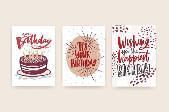 Happy Birthday cards in Illustrations - product preview 4