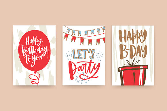 Happy Birthday cards in Illustrations - product preview 5