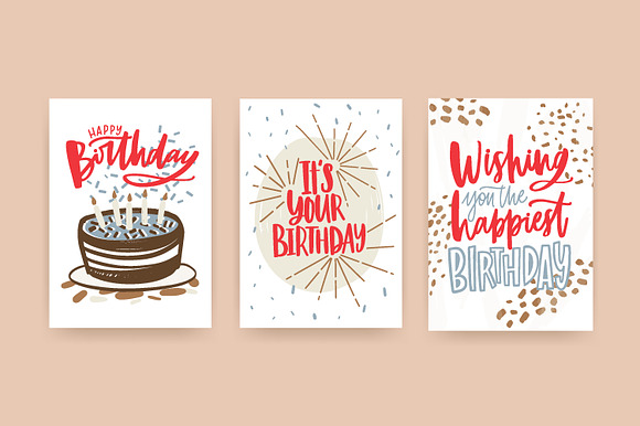 Happy Birthday cards in Illustrations - product preview 6