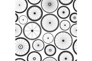 Bicycle wheel seamless pattern. Bike