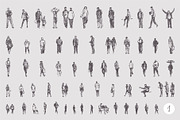 Big collection of sketches of people