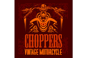 Vector vintage bikers badge. Retro