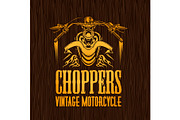 Gold vintage bikers badge on the